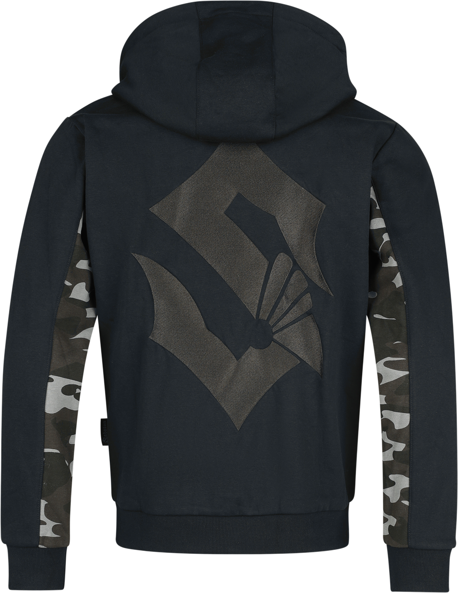 Sweat-shirt zippé à capuche  de Sabaton - EMP Signature Collection - M à 3XL - pour Homme - noir/camouflage - Sabaton - View 2