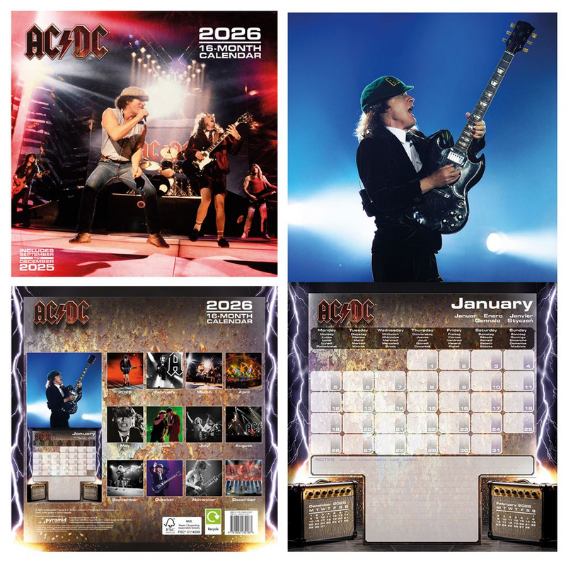 Calendrier mural  de AC/DC - Wandkalender 2026 - pour Unisexe - multicolore - AC/DC - View 2