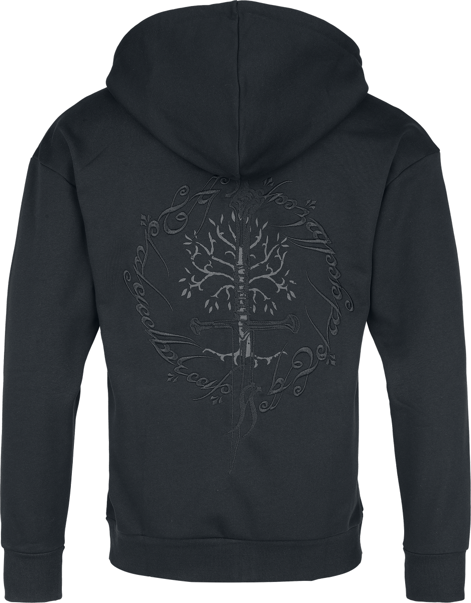 Sweat-shirt zippé à capuche  de Le Seigneur Des Anneaux - S à 3XL - pour Homme - noir - Le Seigneur Des Anneaux - View 2