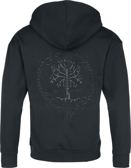 Sweat-shirt zippé à capuche  de Le Seigneur Des Anneaux - S à 3XL - pour Homme - noir - Le Seigneur Des Anneaux - View 2