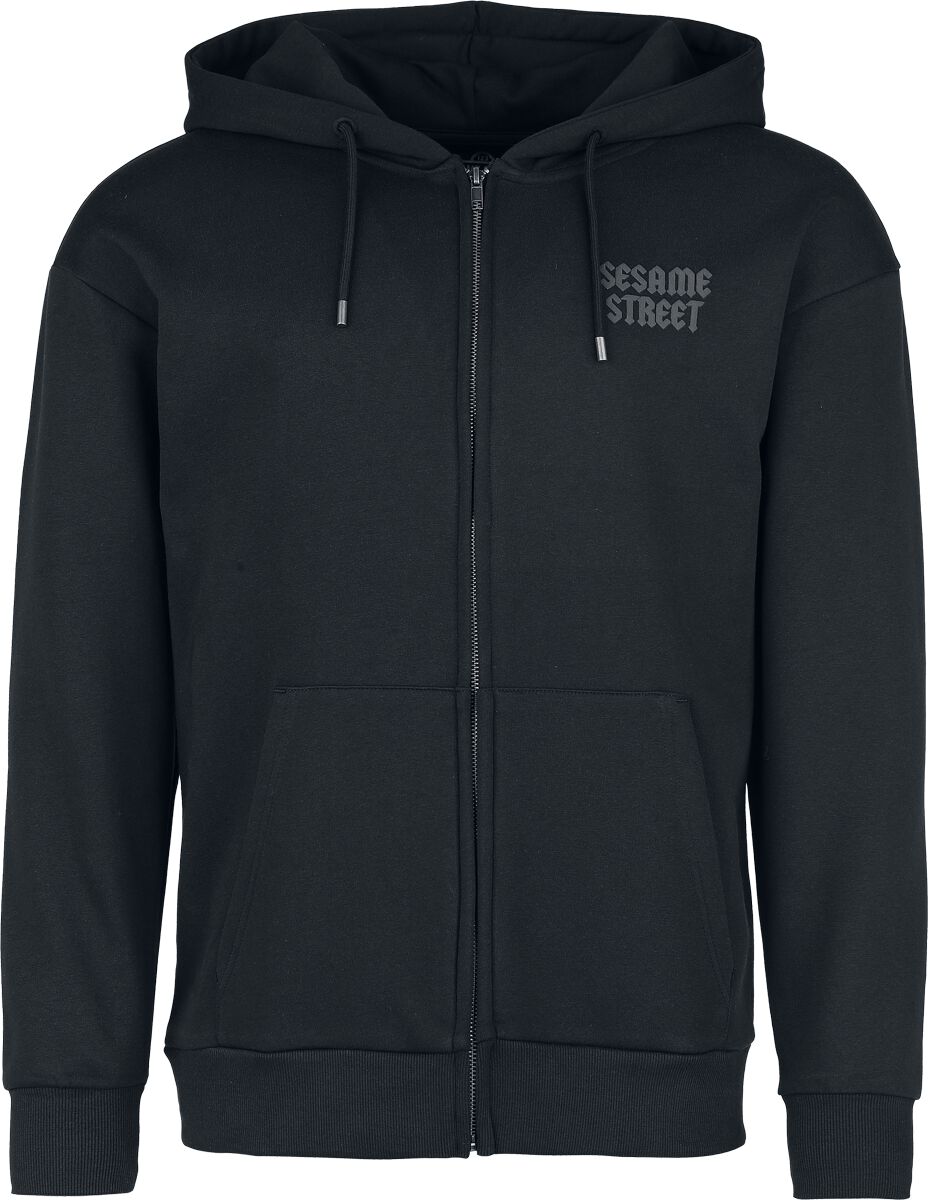 Sweat-shirt zippé à capuche  de Sesame Street - Krümelmonster - Cookie Monster - Moonlight - S à 3XL - pour Homme - noir - Sesame Street