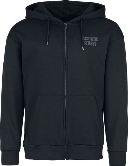 Sweat-shirt zippé à capuche  de Sesame Street - Krümelmonster - Cookie Monster - Moonlight - S à 3XL - pour Homme - noir - Sesame Street