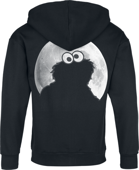 Sweat-shirt zippé à capuche  de Sesame Street - Krümelmonster - Cookie Monster - Moonlight - S à 3XL - pour Homme - noir - Sesame Street - View 2