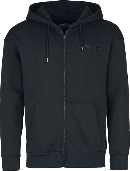Sweat-shirt zippé à capuche  de Sesame Street - Macaron le glouton - S à 3XL - pour Homme - noir - Sesame Street