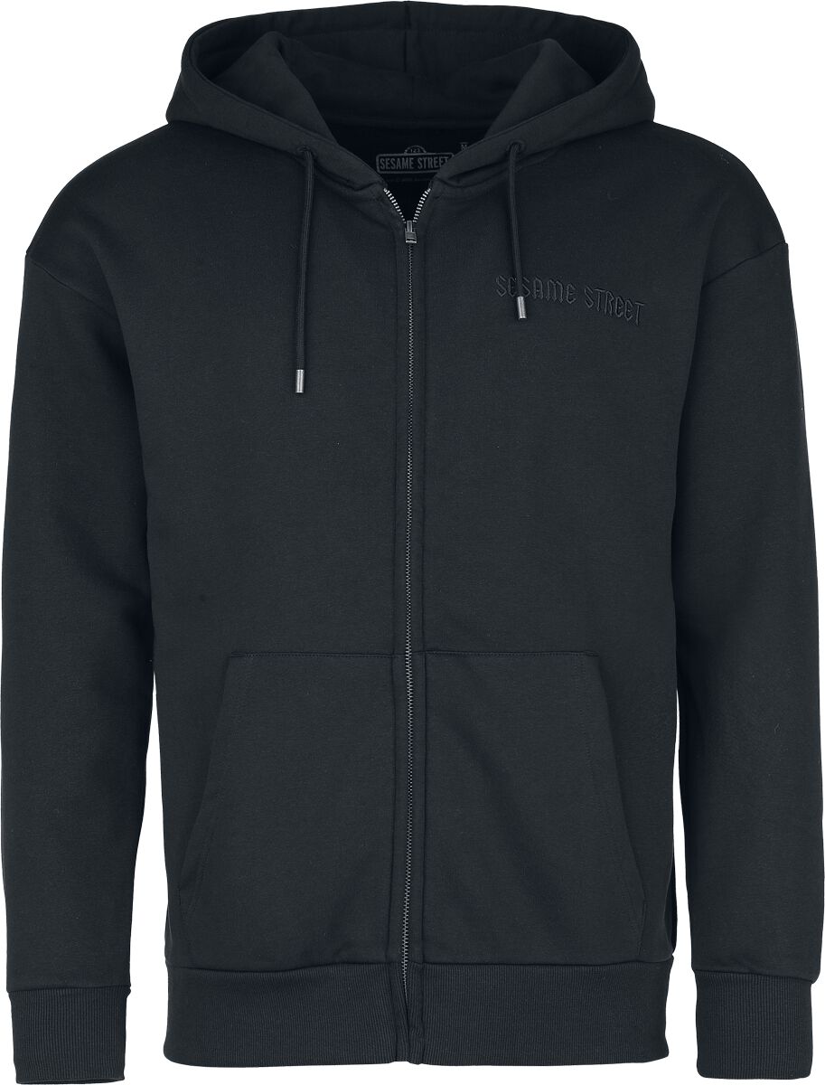 Sweat-shirt zippé à capuche  de Sesame Street - Macaron le glouton - S à 3XL - pour Homme - noir - Sesame Street