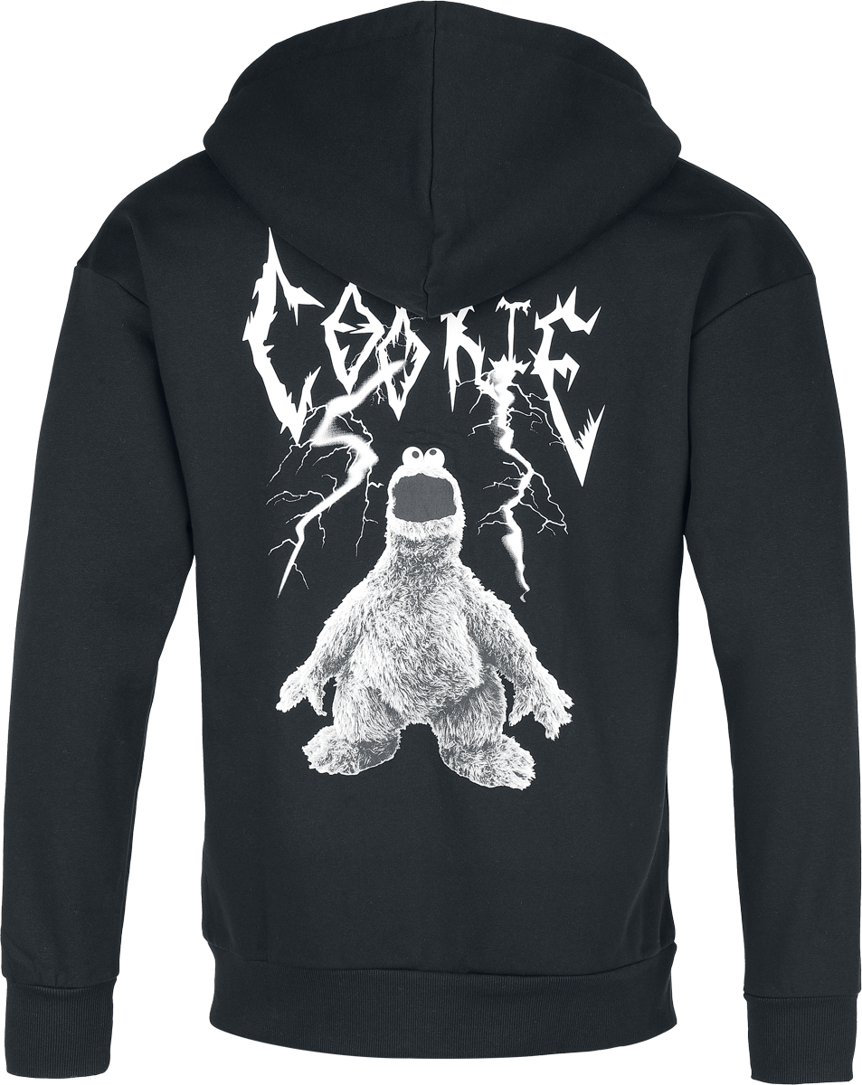 Sweat-shirt zippé à capuche  de Sesame Street - Macaron le glouton - S à 3XL - pour Homme - noir - Sesame Street - View 2
