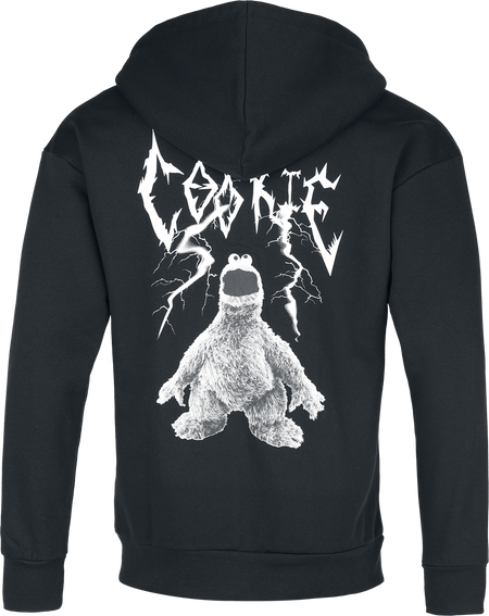 Sweat-shirt zippé à capuche  de Sesame Street - Macaron le glouton - S à 3XL - pour Homme - noir - Sesame Street - View 2