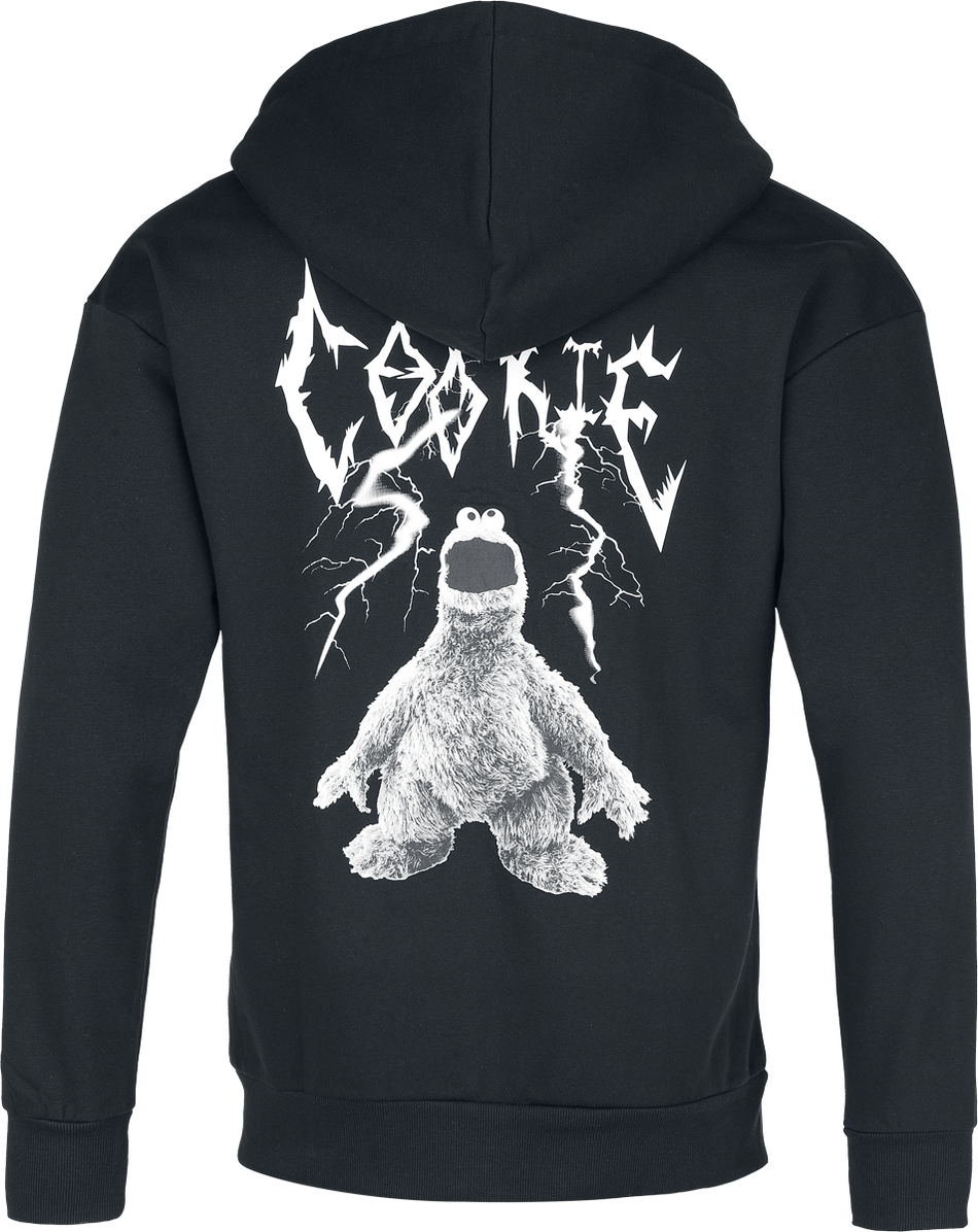 Sweat-shirt zippé à capuche  de Sesame Street - Macaron le glouton - S à 3XL - pour Homme - noir - Sesame Street - View 2