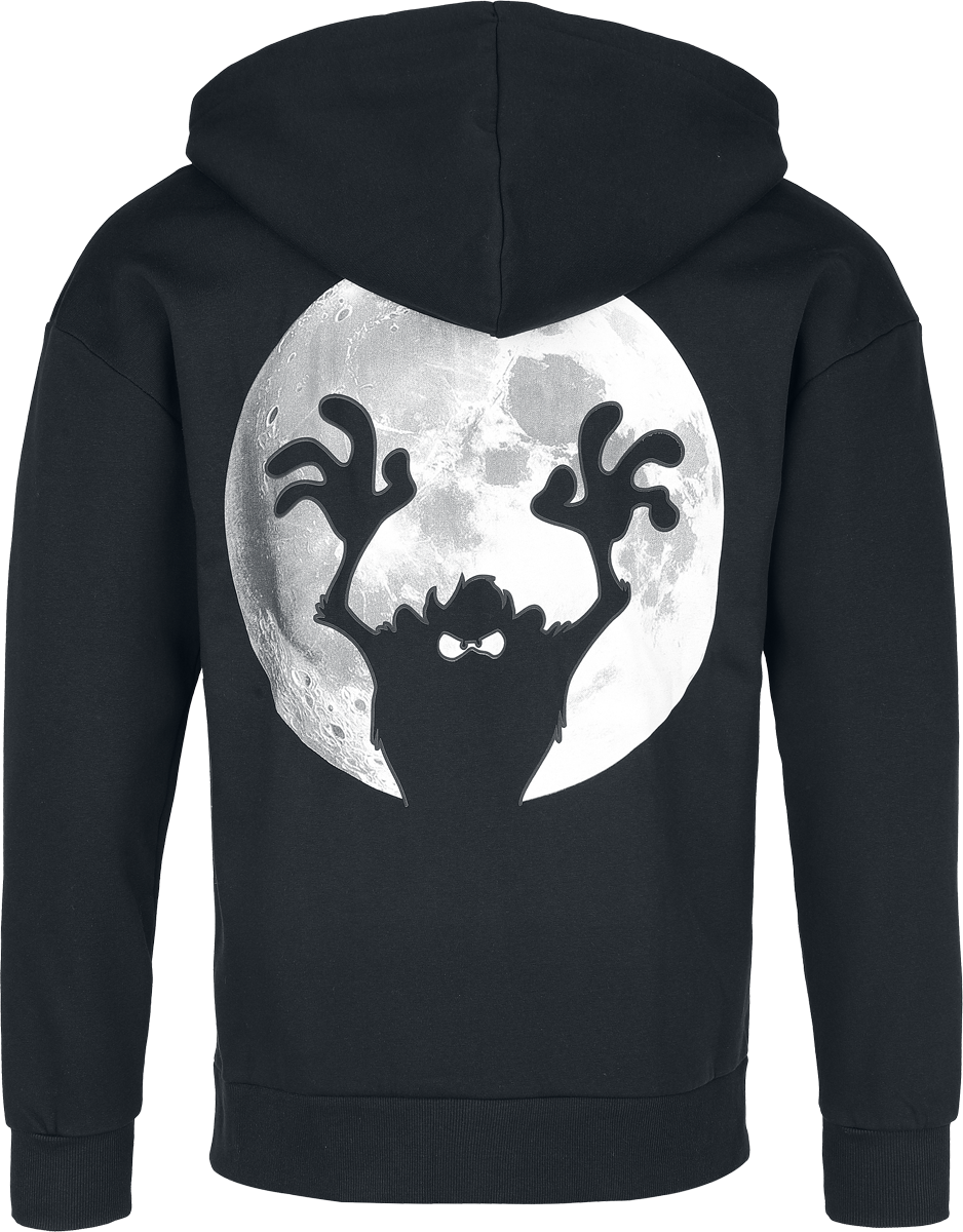 Sweat-shirt zippé à capuche  de Looney Tunes - Taz - Moonlight - S à 3XL - pour Homme - noir - Looney Tunes - View 2