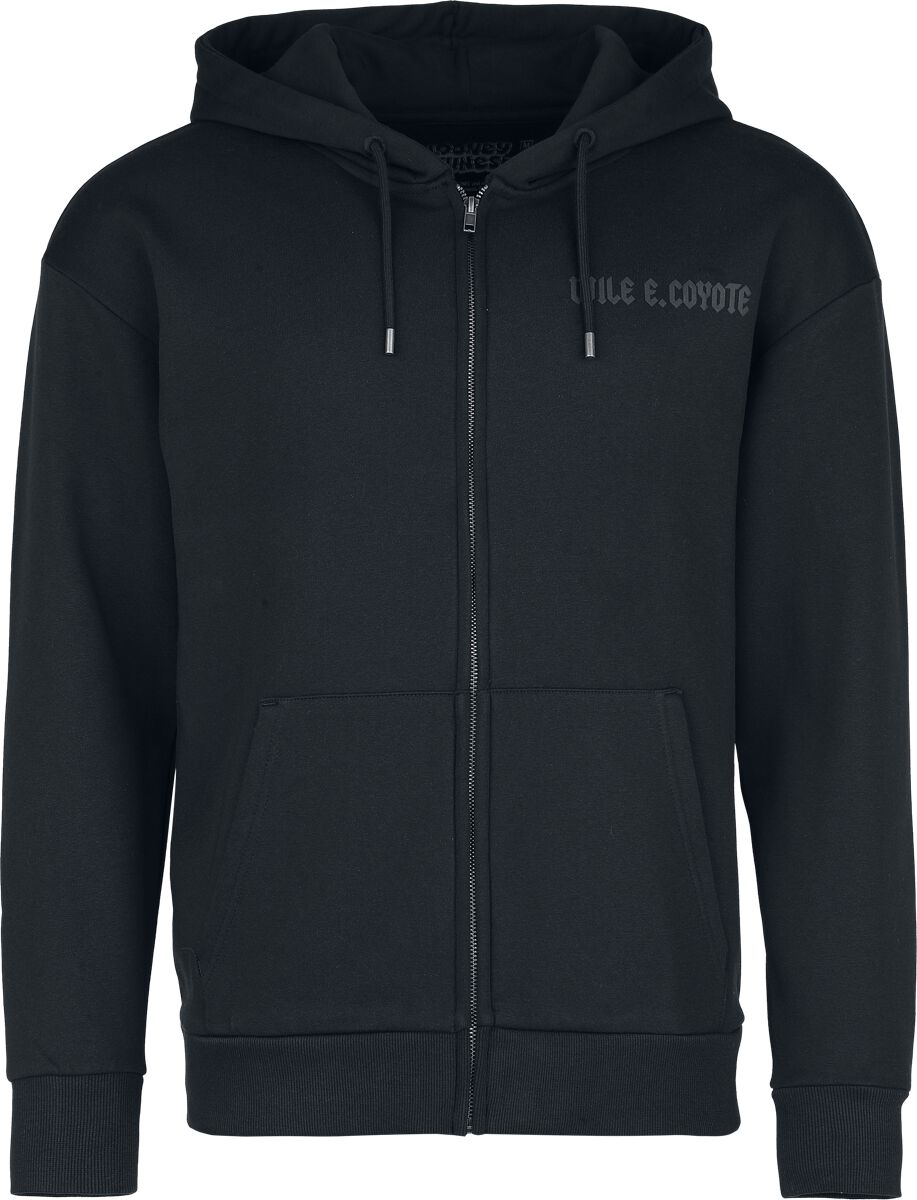 Sweat-shirt zippé à capuche  de Looney Tunes - Wile E. Coyote - Moonlight - S à 3XL - pour Homme - noir - Looney Tunes