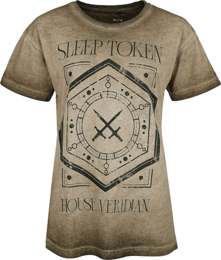 T-Shirt Manches courtes  de Sleep Token - House Veridian - S à 4XL - pour Femme - beige - Sleep Token