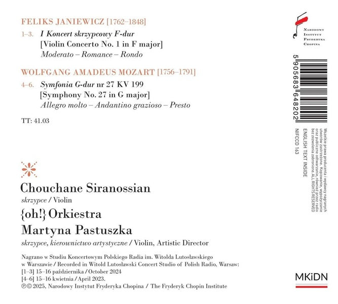Janiewicz, Mozart - Front Cover