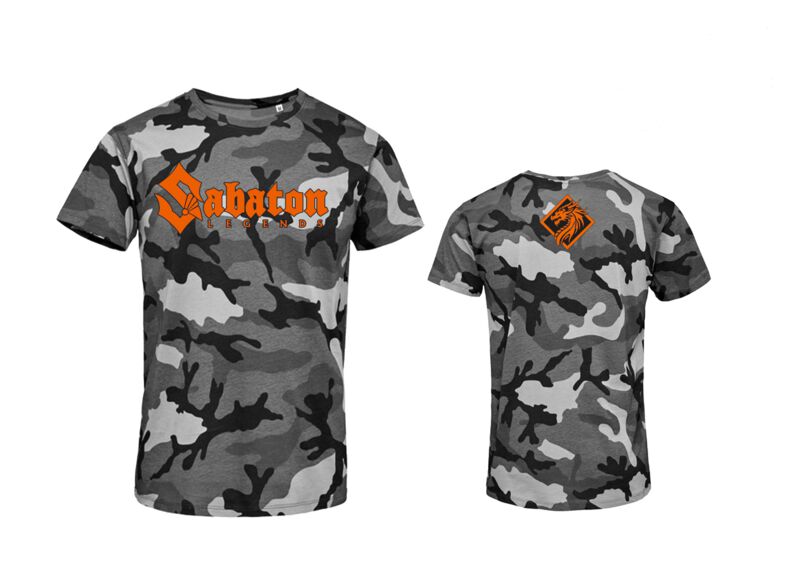 T-Shirt Manches courtes  de Sabaton - Legends - S à XXL - pour Homme - camouflage gris - Sabaton