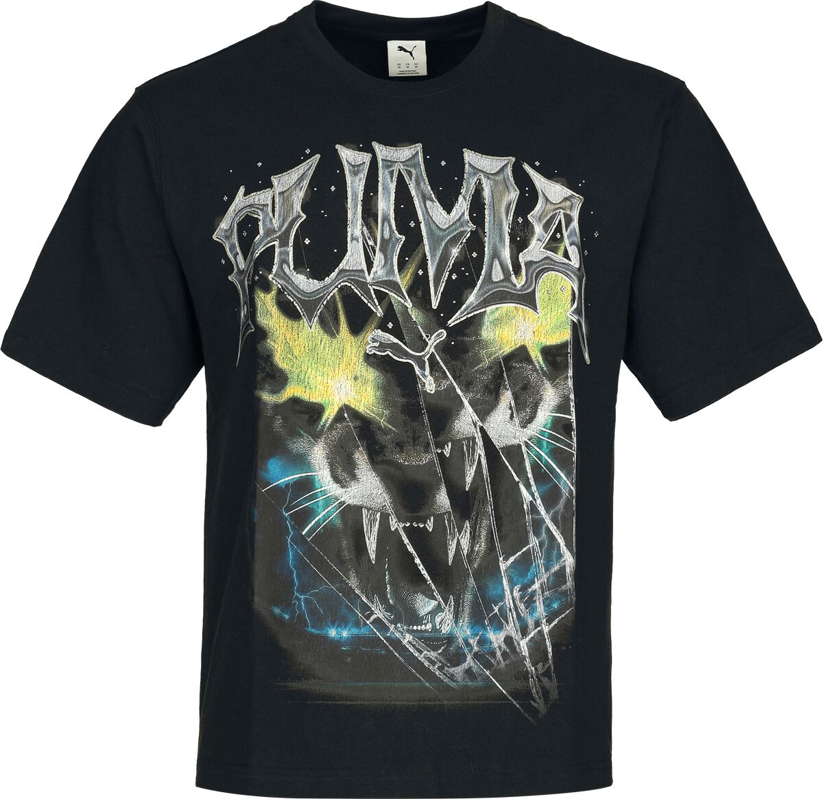 T-Shirt Manches courtes  de Puma - GRAPHIC Vintage Cat Boxy Tee - S à XXL - pour Homme - noir - Puma