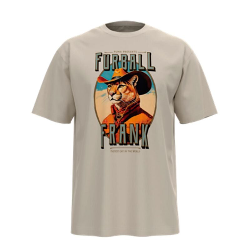 T-Shirt Manches courtes  de Puma - GRAPHIC Cat Cowboy - T-Shirt Décontracté - S à XXL - pour Homme - blanc cassé - Puma