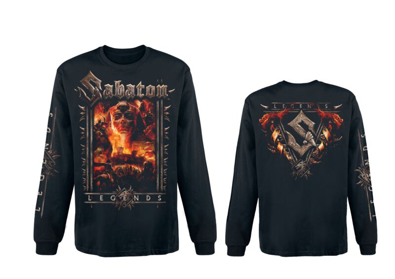 T-shirt manches longues de Sabaton - Legends - S à 4XL - pour Homme - noir - Sabaton