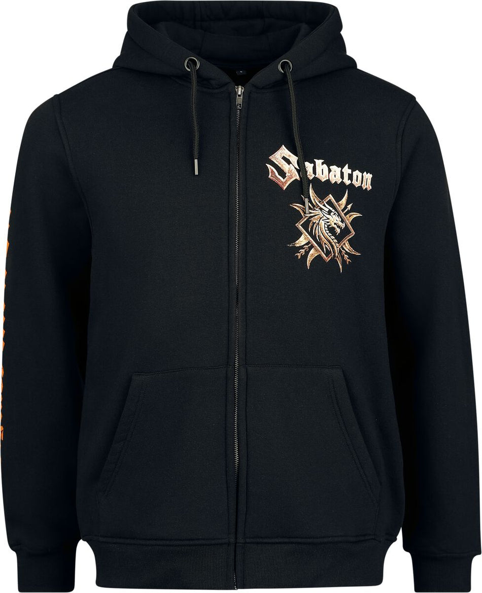 Sweat-shirt zippé à capuche  de Sabaton - Elephant - S à XXL - pour Homme - noir - Sabaton
