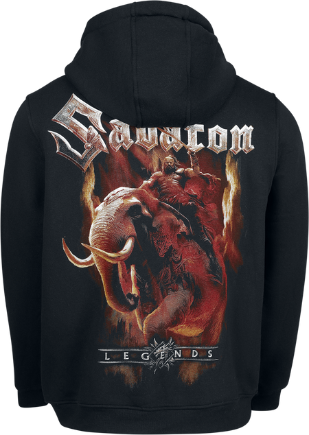 Sweat-shirt zippé à capuche  de Sabaton - Elephant - S à XXL - pour Homme - noir - Sabaton - View 2
