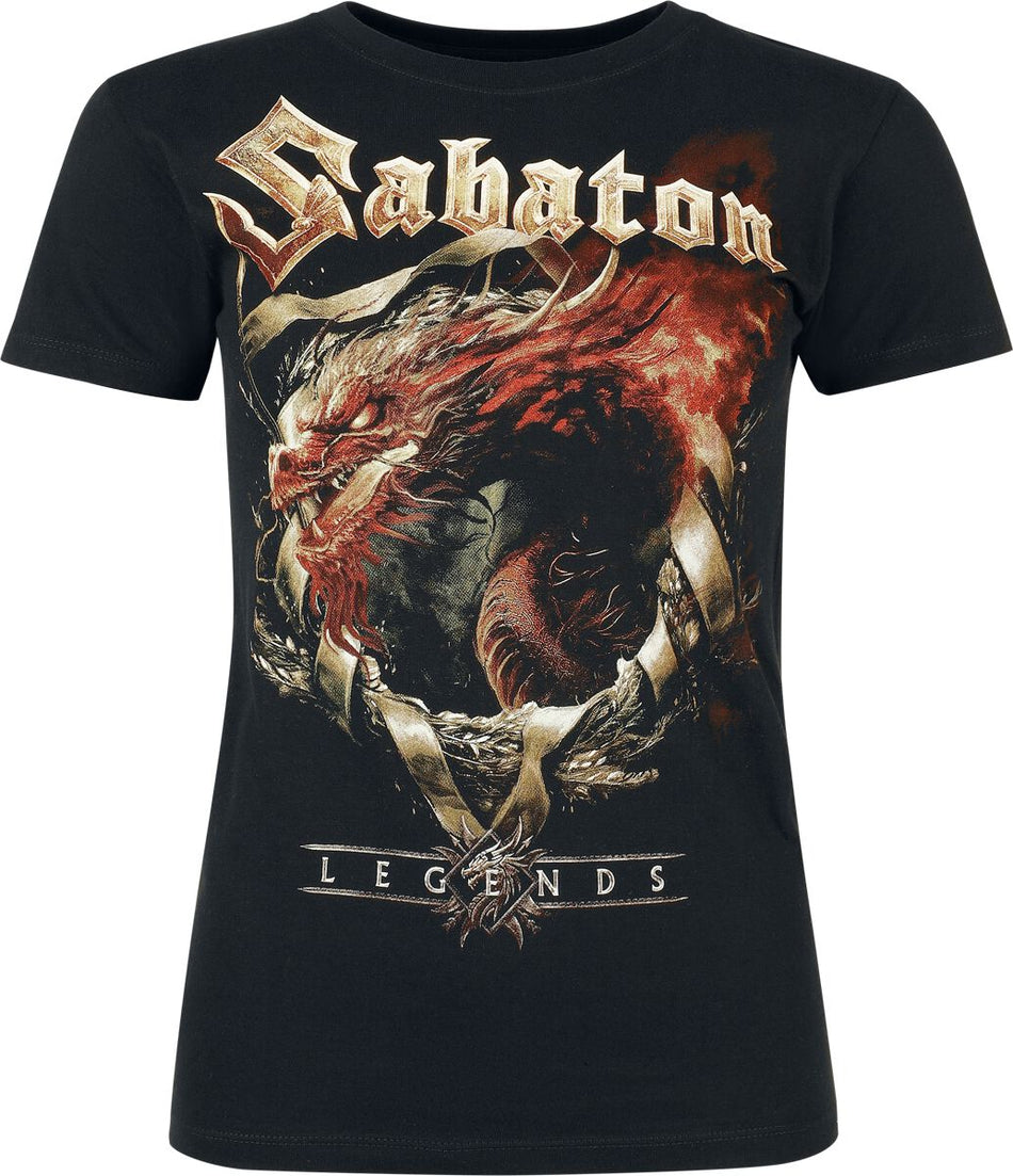 T-Shirt Manches courtes  de Sabaton - Dragon - S à 3XL - pour Femme - noir - Sabaton