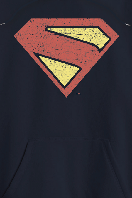 Sweat-shirt à capuche  de Superman - Logo - Vintage - S à XXL - pour Homme - marine - Superman - View 2