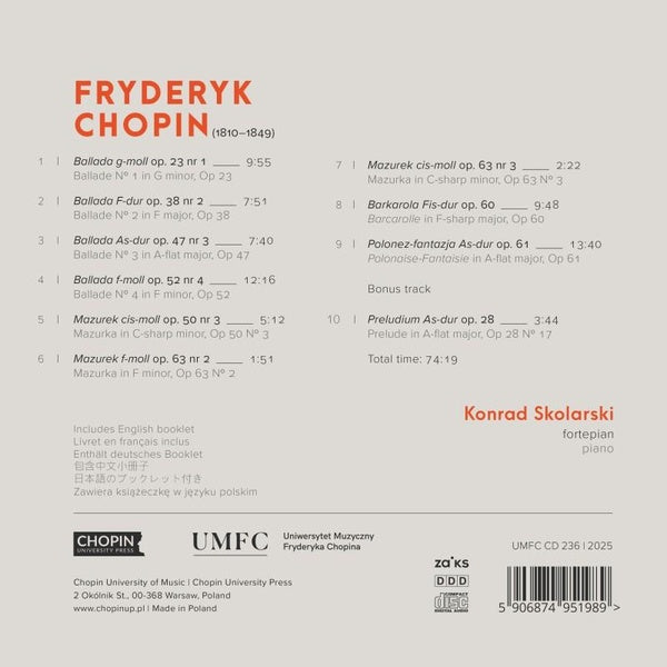 Konrad Skolarski joue Chopin - Front Cover