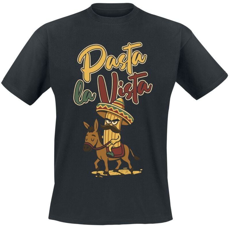 T-Shirt Manches courtes Fun de Tierisch - Pasta La Vista - M à 3XL - pour Homme - noir - Tierisch