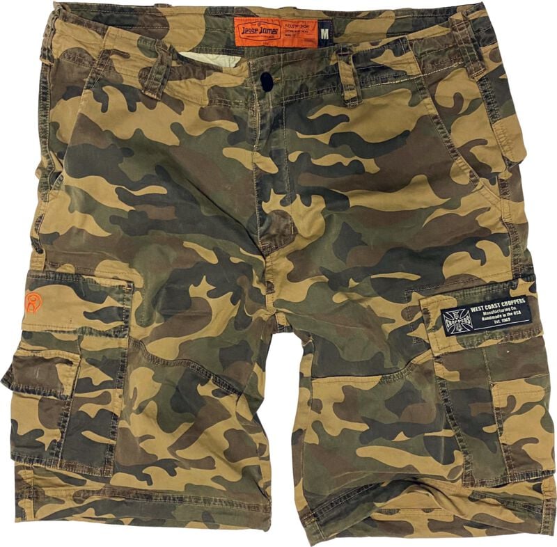 Short  de West Coast Choppers - WCC CFL Short Cargo - Camouflage Vintage - S à 3XL - pour Homme - vert - West Coast Choppers