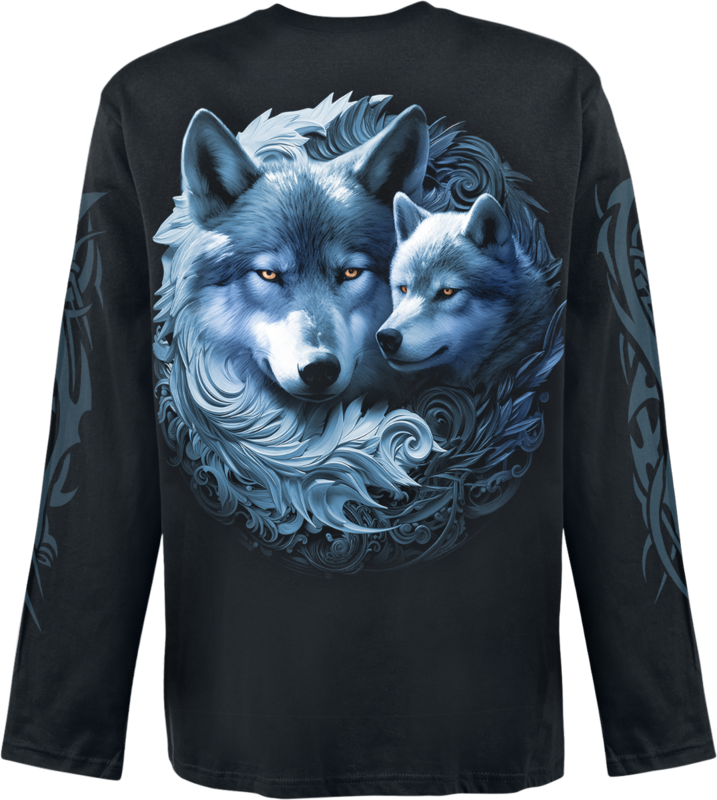 T-shirt manches longues  de Spiral - Wolf Guardian - Haut Manches Longues - M à XXL - pour Homme - noir - Spiral - View 2