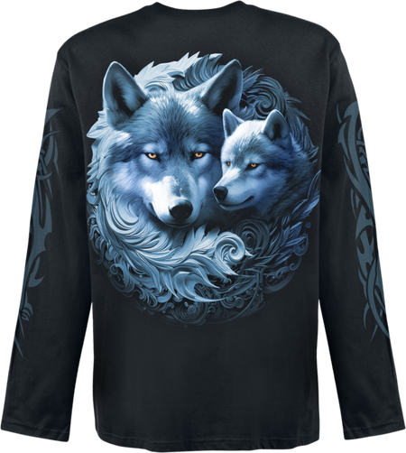 T-shirt manches longues  de Spiral - Wolf Guardian - Haut Manches Longues - M à XXL - pour Homme - noir - Spiral - View 2
