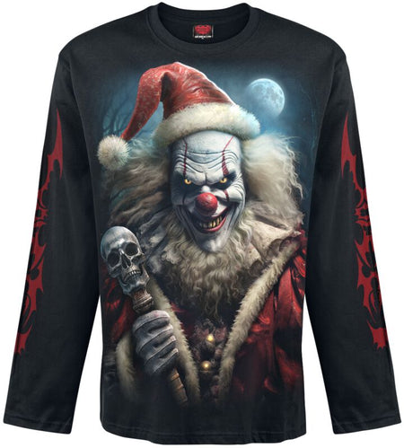 T-shirt manches longues  de Spiral - Santa Clown - Haut Manches Longues - M à XXL - pour Homme - noir - Spiral
