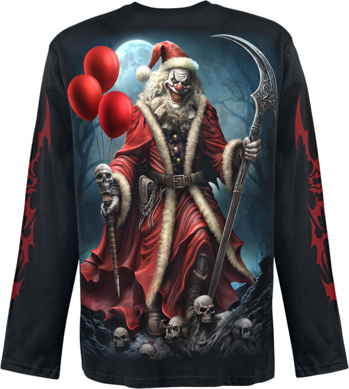 T-shirt manches longues  de Spiral - Santa Clown - Haut Manches Longues - M à XXL - pour Homme - noir - Spiral - View 2