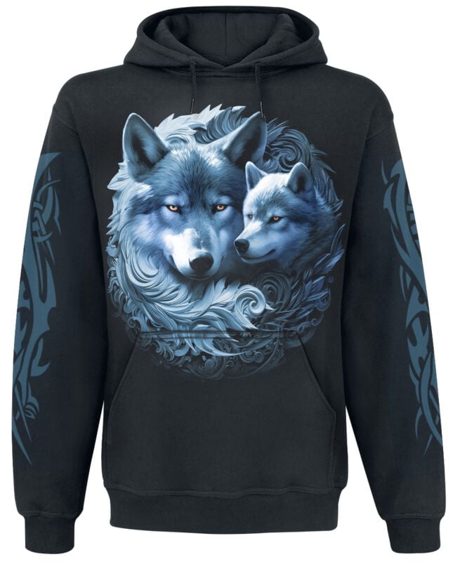 Sweat-shirt à capuche  de Spiral - Wolf Guardian - Hoodie - S à XL - pour Homme - noir - Spiral