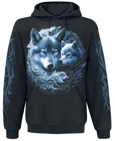 Sweat-shirt à capuche  de Spiral - Wolf Guardian - Hoodie - S à XL - pour Homme - noir - Spiral
