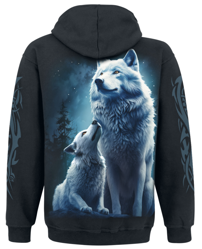 Sweat-shirt à capuche  de Spiral - Wolf Guardian - Hoodie - S à XL - pour Homme - noir - Spiral - View 2