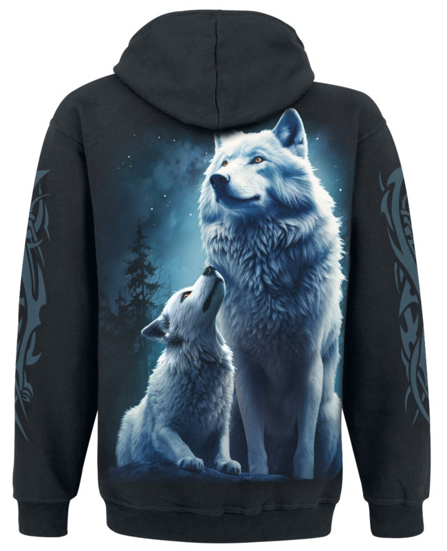 Sweat-shirt à capuche  de Spiral - Wolf Guardian - Hoodie - S à L - pour Homme - noir - Spiral - View 2
