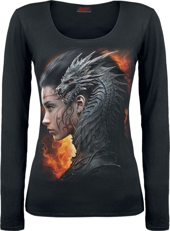 T-shirt manches longues  de Spiral - Draco Queen - Haut Manches Longues - S à XXL - pour Femme - noir - Spiral