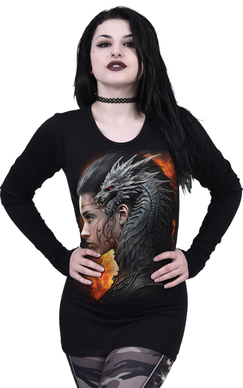 T-shirt manches longues  de Spiral - Draco Queen - Haut Manches Longues - S à XXL - pour Femme - noir - Spiral - View 2