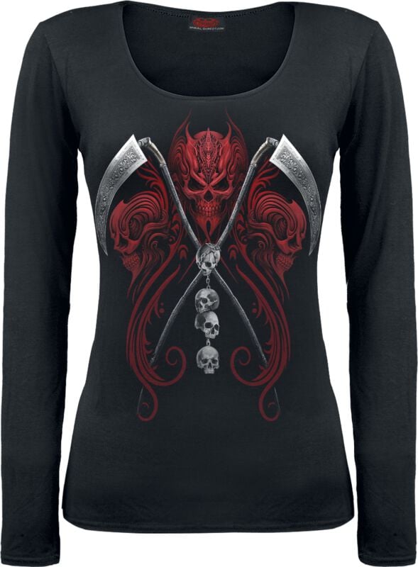 T-shirt manches longues  de Spiral - Reaperess - Haut Manches Longues - S à XXL - pour Femme - noir - Spiral