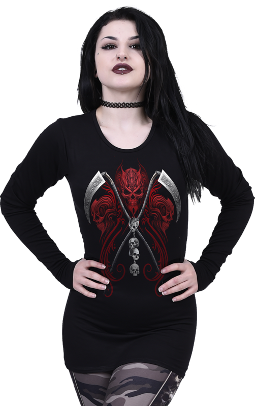 T-shirt manches longues  de Spiral - Reaperess - Haut Manches Longues - S à XXL - pour Femme - noir - Spiral - View 2