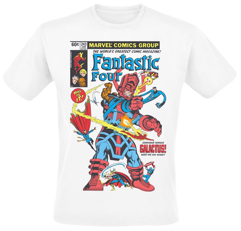 T-Shirt Manches courtes Disney de Les Quatre Fantastiques - First Comic Cover - S à XXL - pour Homme - blanc - Les Quatre Fantastiques