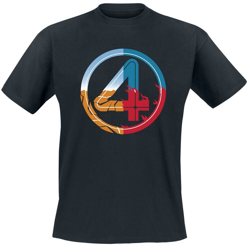 T-Shirt Manches courtes Disney de Les Quatre Fantastiques - Element Logo - S à XXL - pour Homme - noir - Les Quatre Fantastiques