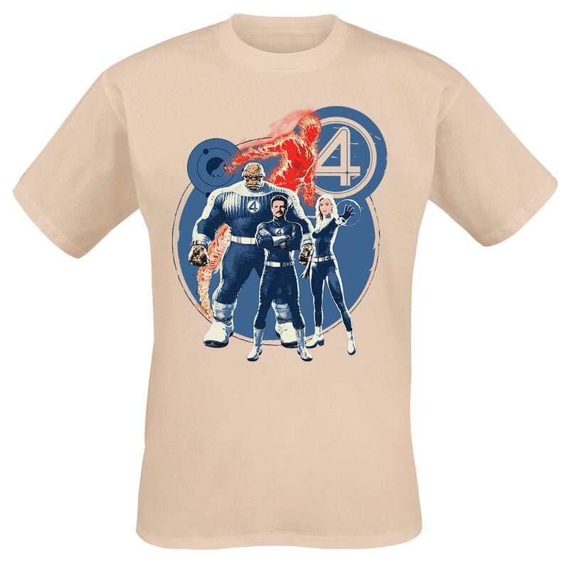 T-Shirt Manches courtes Disney de Les Quatre Fantastiques - Group Bubble - S à XXL - pour Homme - sable - Les Quatre Fantastiques