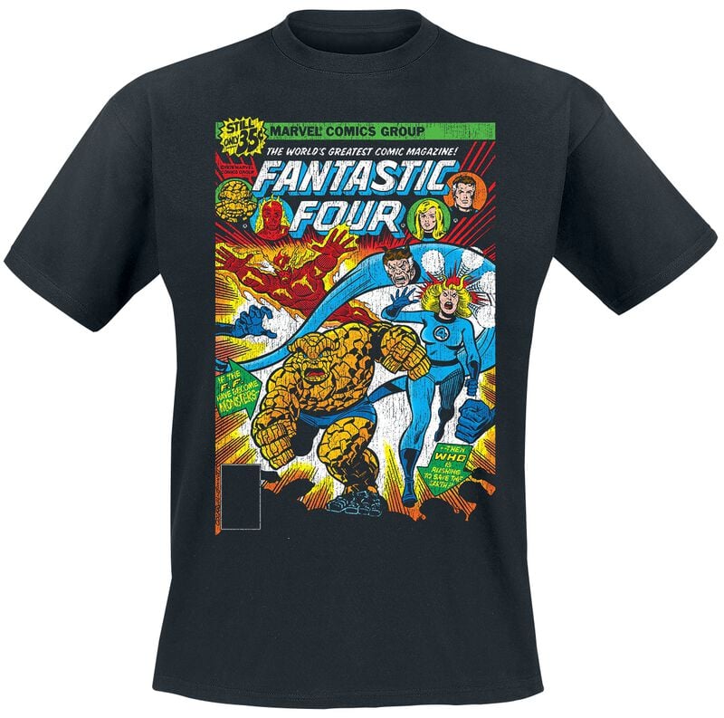T-Shirt Manches courtes Disney de Les Quatre Fantastiques - The World Greatest Comic Magazine - Couverture - T-Shirt - S à XXL - pour Homme - noir - Les Quatre Fantastiques