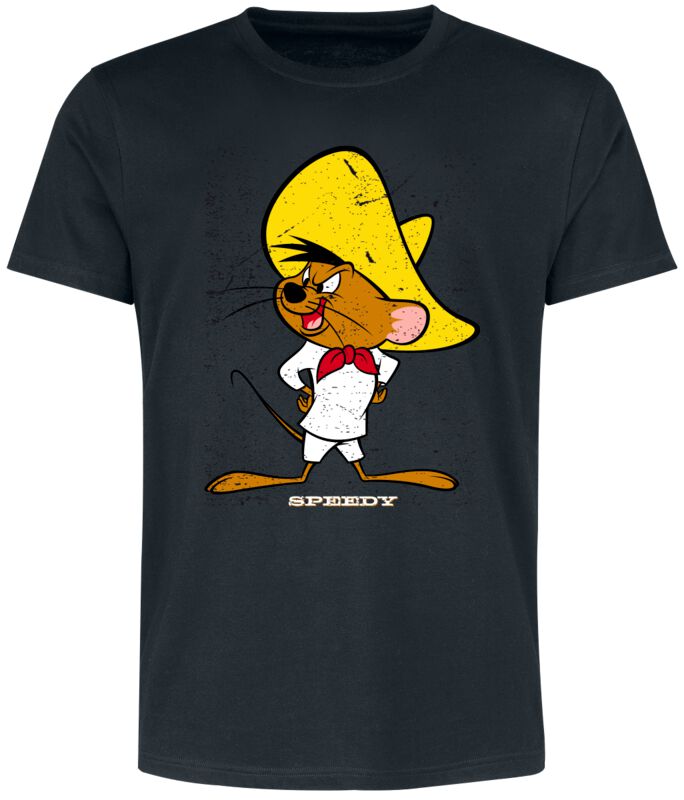 T-Shirt Manches courtes  de Looney Tunes - Speedy Gonzales - S à XL - pour Homme - noir - Looney Tunes
