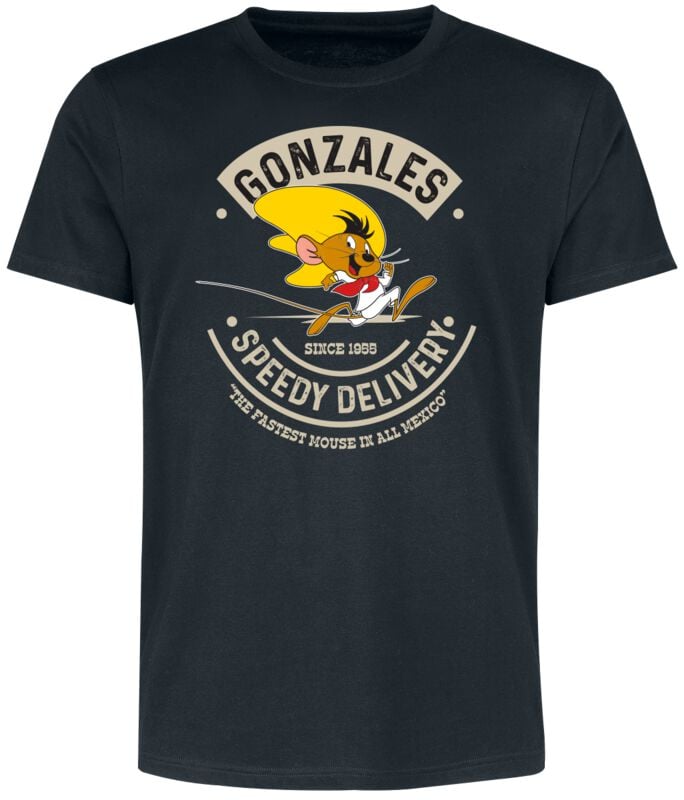 T-Shirt Manches courtes  de Looney Tunes - Speedy Gonzales - S à XXL - pour Homme - noir - Looney Tunes