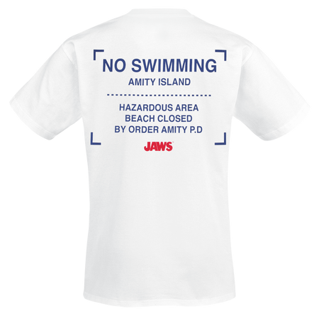 T-Shirt Manches courtes  de Jaws - Amity Island Welcomes You - Oversize - S à XXL - pour Homme - blanc - Jaws - View 2