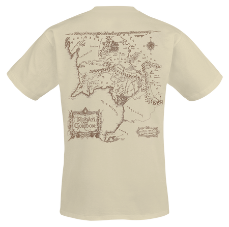 T-Shirt Manches courtes  de Le Seigneur Des Anneaux - Carte - Oversize - S à XXL - pour Homme - sable - Le Seigneur Des Anneaux - View 2