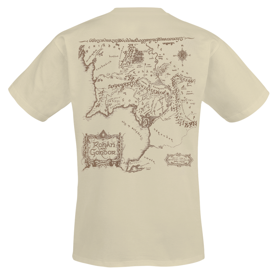 T-Shirt Manches courtes  de Le Seigneur Des Anneaux - Carte - Oversize - S à XXL - pour Homme - sable - Le Seigneur Des Anneaux - View 2