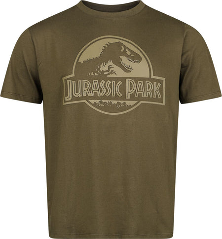 T-Shirt Manches courtes  de Jurassic Park - HD Logo - S à XXL - pour Homme - kaki - Jurassic Park