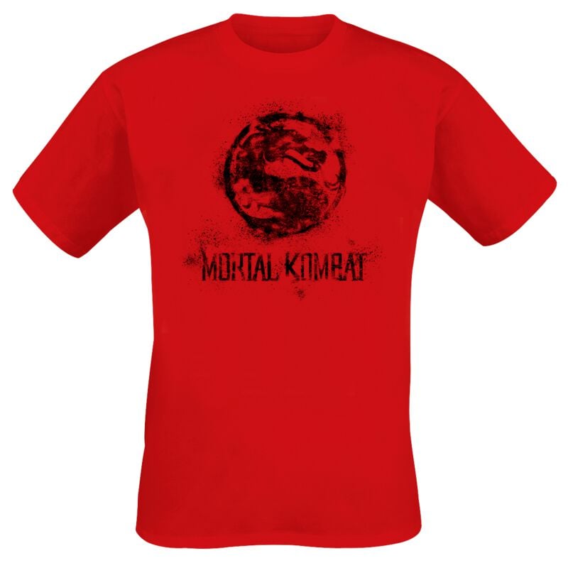 T-Shirt Manches courtes Gaming de Mortal Kombat - Distressed Dragon - S à XXL - pour Homme - rouge - Mortal Kombat